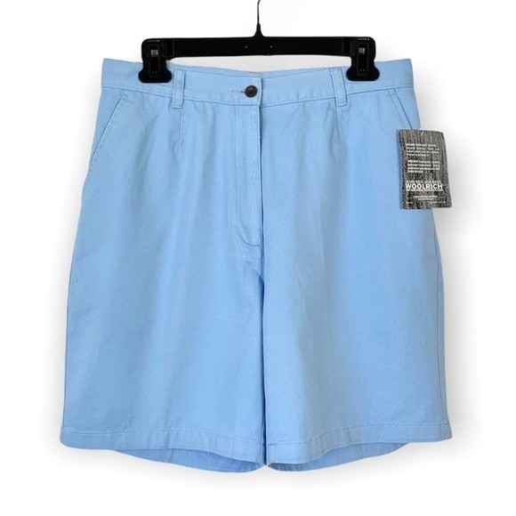 NWT Vintage Woolrich 100% Cotton Light Blue Shorts - Picture 1 of 7